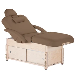 Earthlite SEDONA Stationary Massage Table, Pneumatic Salon latte with cabinet