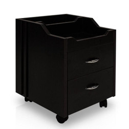 J&A Pedicure Accessory Cart, walnut side view J&A Pedicure Accessory Cart, walnut side view