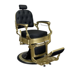 KINGSTON Barber Chair, Black with satin gold base