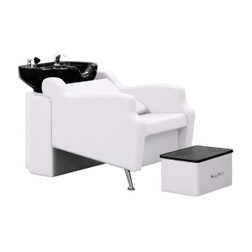 AVERY Back or Sidewash Shampoo Station White with black bowl