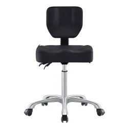 CADENCE Rolling Technician Stool, black front view