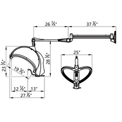 DIR Hair Processor, DAMITA - Wall Mounted dimensions