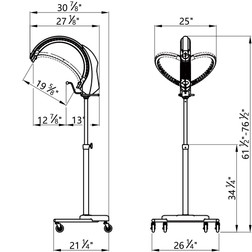 DIR Hair Processor, DAMITA II - Free Standing, Dimensions
