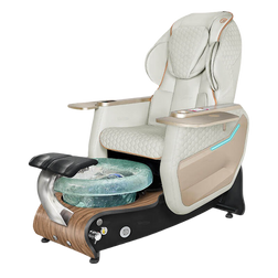 Gulfstream MARAVILLA RELAX Spa Pedicure Chair pearl white with oiled walnut laminate