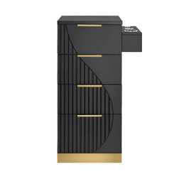 ANAIS Hair Styling Station Side Cabinet, Black front view