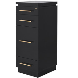 DIR Styling Station Cabinet, ROMANCE II black with gold hardware DIR Styling Station Cabinet, ROMANCE II black with gold hardware