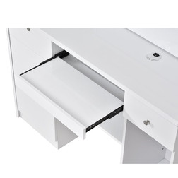 DIR Reception Counter, GATTINO, White, Keyboard Slide-Out