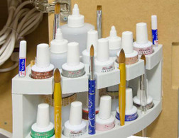 SPACE SAVER IMC Vented Manicure Nail Table, Triple, bottle holder