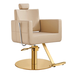 TETRIS All-Purpose Salon Chair Beige with Gold Base TETRIS All-Purpose Salon Chair Beige with Gold Base