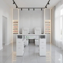 ProVac Nail Salon Table with Built-In Dust Extractor & Storage 