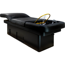 SereniScalp Head Spa Treatment Table side view with halo lifted