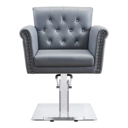 DIR Hair Styling Chair, LION, Gray, Front View DIR Hair Styling Chair, LION, Gray, Front View
