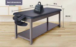 BAHAMA Stationary Professional Treatment Table 1500 lb Capacity dimensions