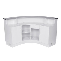 DIR Salon Furniture Reception Desk, JANUS with add-ons back view DIR Salon Furniture Reception Desk, JANUS with add-ons back view