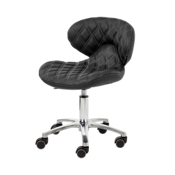 Whale Spa Lexi Pro Double Diamond Nail Technician Stool, Black, pedicure