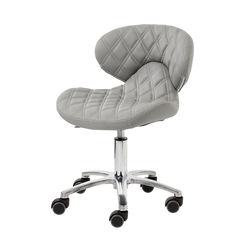 Whale Spa Lexi Pro Double Diamond Nail Technician Stool, Gray, pedicure