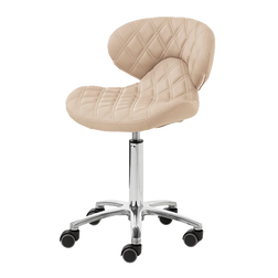 Whale Spa Lexi Pro Double Diamond Nail Technician Stool, Parchment, manicure