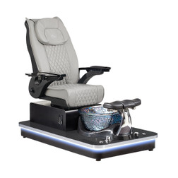 Whale Spa FELICITY Pedicure Chair, black base with Gray Chair and black arms