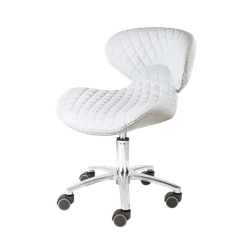 Whale Spa Lexi Diamond Pedicure Nail Technician Stool, White