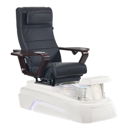 Whale Spa Eve AirWave Pedicure Spa Chair with Heat Therapy black with white base