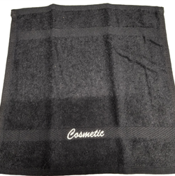 Embroidered Black Makeup Washcloths, 12" x 12" (300/Case)