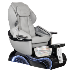 Whale Spa OMNIA Lucent Luxury Pedicure Chair with Air Massage, gray upholstery with black base