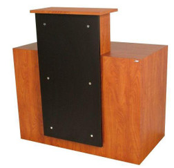 Jeffco J60 Java ADA Reception Desk w/ Black Accent Panel