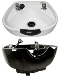 Jeffco Hair Salon Porcelain Shampoo Bowl & Faucet, Stationary, 8100