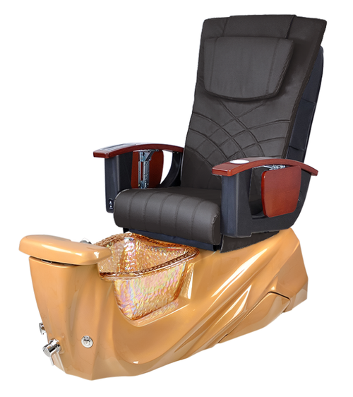 ANS Pedicure Chair, ASTRINA with Espresso Regis chair and gold bowl