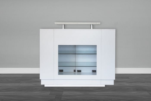 J&A Salon Reception Desk, White Granite