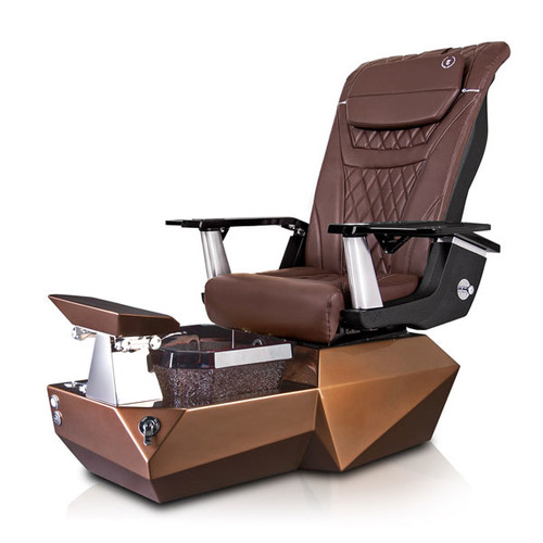 T-Spa Pedicure Chair, TRI, Bronze with chocolate chair