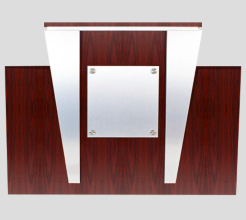 ANS Nail Salon Furniture Reception Counter, VOLTON, mahogany with aluminum