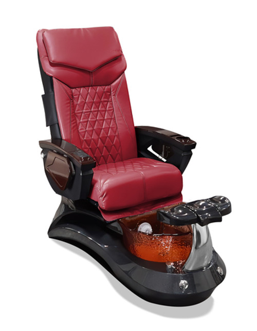 Mayakoba LOTUS II Pedicure Spa Chair, LX black base with red chair