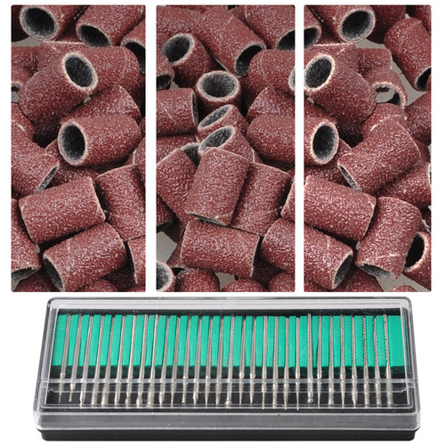 Byootique Multi-Functional Nail File Drill Bits (30 Units) + Sanding Bands (300 Units)