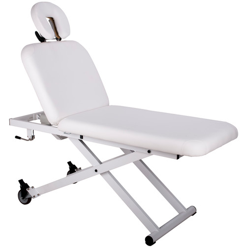 OASIS White Electric Lift Hydraulic Tilt Back Massage Table