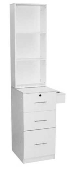 VEGA Salon Station Side Tower white with shelves