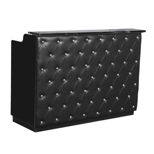 CRYSTAL Salon Reception Desk, 60" all black