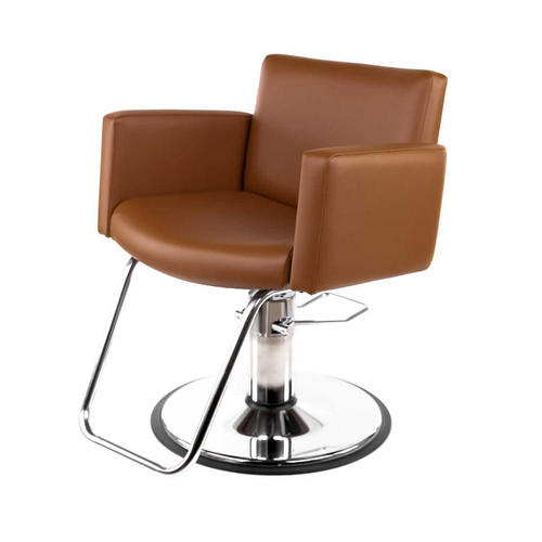 Collins CIGNO Taupe Hair Styling Chair, T-Bar Footrest, Black Base Jeffco Salon Equipment