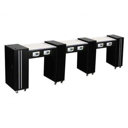 ADELLE Manicure Table, (D) Triple Deco Salon Furniture