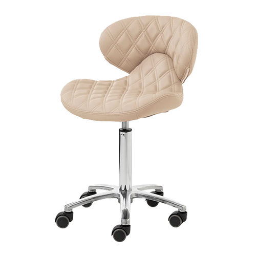 Whale Spa Lexi Pro Double Diamond Nail Technician Stool, Parchment, manicure
