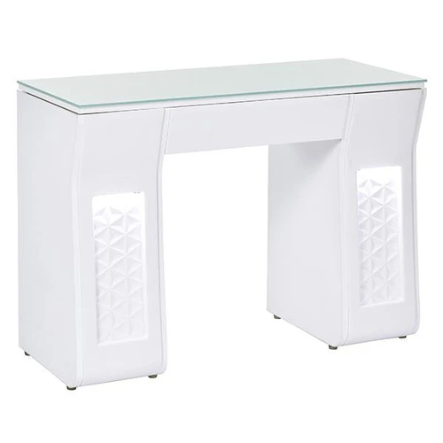 Whale Spa Manicure Table, Vicki, Single, White with Lights On