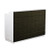 Deco Salon Reception Desk FAB, Padded black on white