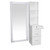 VEGA Salon Station Side Tower + Mirror white shelves