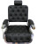 Deco Salon Furniture Barber Chair, TUFTED, Black Front