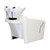 Deco Salon Furniture Shampoo Chair Station BOUVIER, Backwash, Tilting Ceramic Bowl, Opt Vacuum Breaker, Black & White