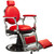 Deco Salon Furniture Barber Chair CHURCHILL, Red Chrome
