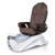 T-Spa Pedicure Chair, MURANO with silver base and chocolate Throne Chair