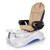 T-Spa Pedicure Chair, NEW BEGINNING, white Marble with champagne Throne chair