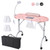 Byootique Mobile Manicure Table + Dust Collector & Magnifier Light pink