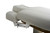 UL-Listed RENEWAL Double Pedestal Electric Massage Table closeup of armrests lowered
